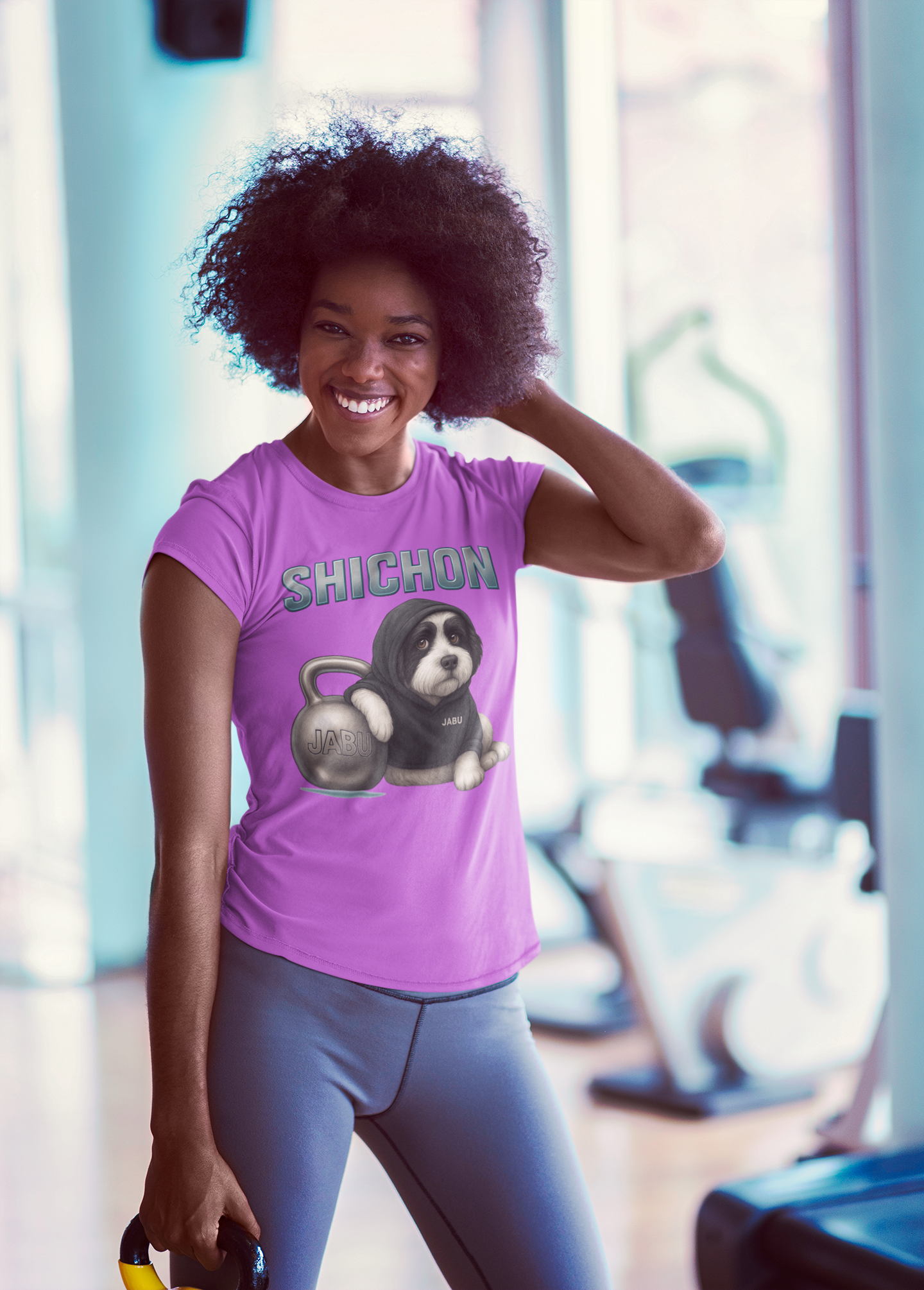 JABU GRIND - SHICHON: A Fun, Dog-Loving Gym Tee for NZ & AU Humans JABU© • JustAboutBeingU®
