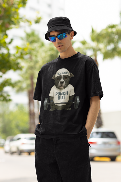 JABU GRIND - STAFFY: A Fun, Dog-Loving Gym Tee for NZ & AU Humans JABU© • JustAboutBeingU®