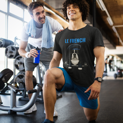 JABU GRIND – LE FRENCH: A Fun, Dog-Loving Gym Tee for NZ & AU Humans JABU© • JustAboutBeingU®