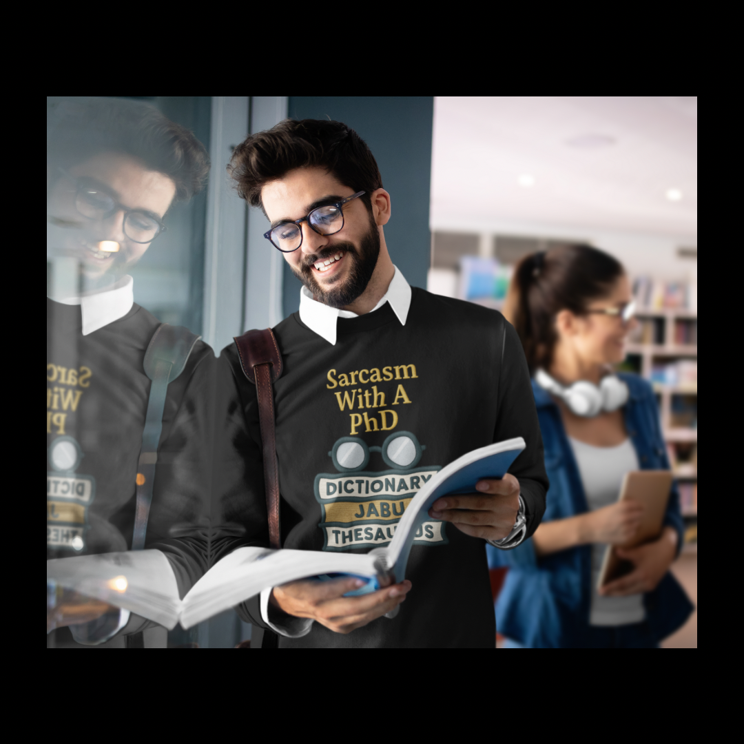 Sarcasm With A PhD Sweatshirt
JABU© • JustAboutBeingU®