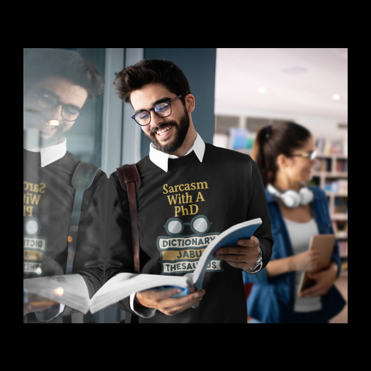 Sarcasm With A PhD Sweatshirt
JABU© • JustAboutBeingU®