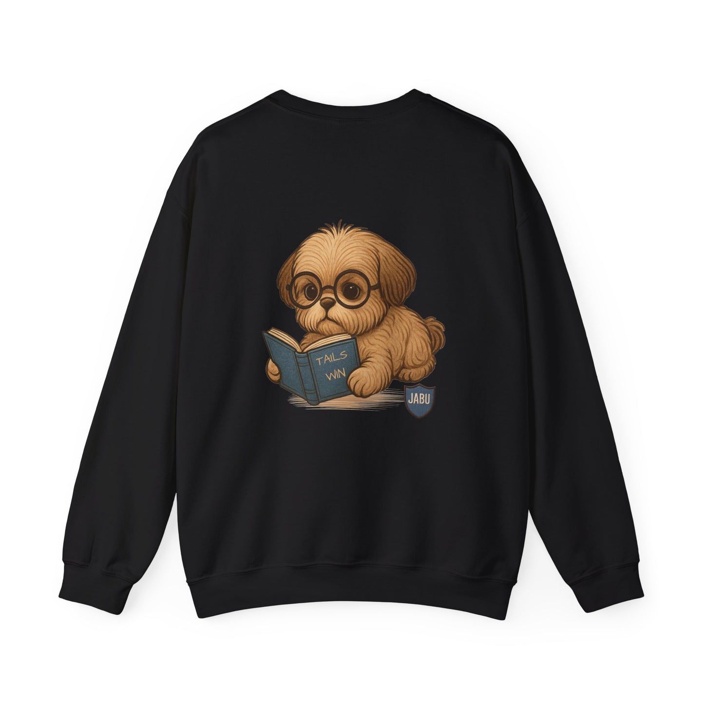 ✅ AU/NZ, Heads Or Tails, Cute Dog Reading Sweatshirt, Cozy Pup Crewneck, Animal Lover Gift, Dog Lover Apparel, Perfect for Book Lovers