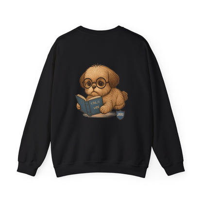 ✅ AU/NZ, Heads Or Tails, Cute Dog Reading Sweatshirt, Cozy Pup Crewneck, Animal Lover Gift, Dog Lover Apparel, Perfect for Book Lovers