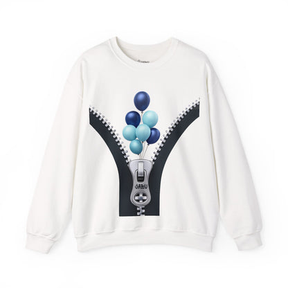 ✅ Graphic Crewneck Sweatshirt with Balloon Design - Perfect Gift for Celebrations