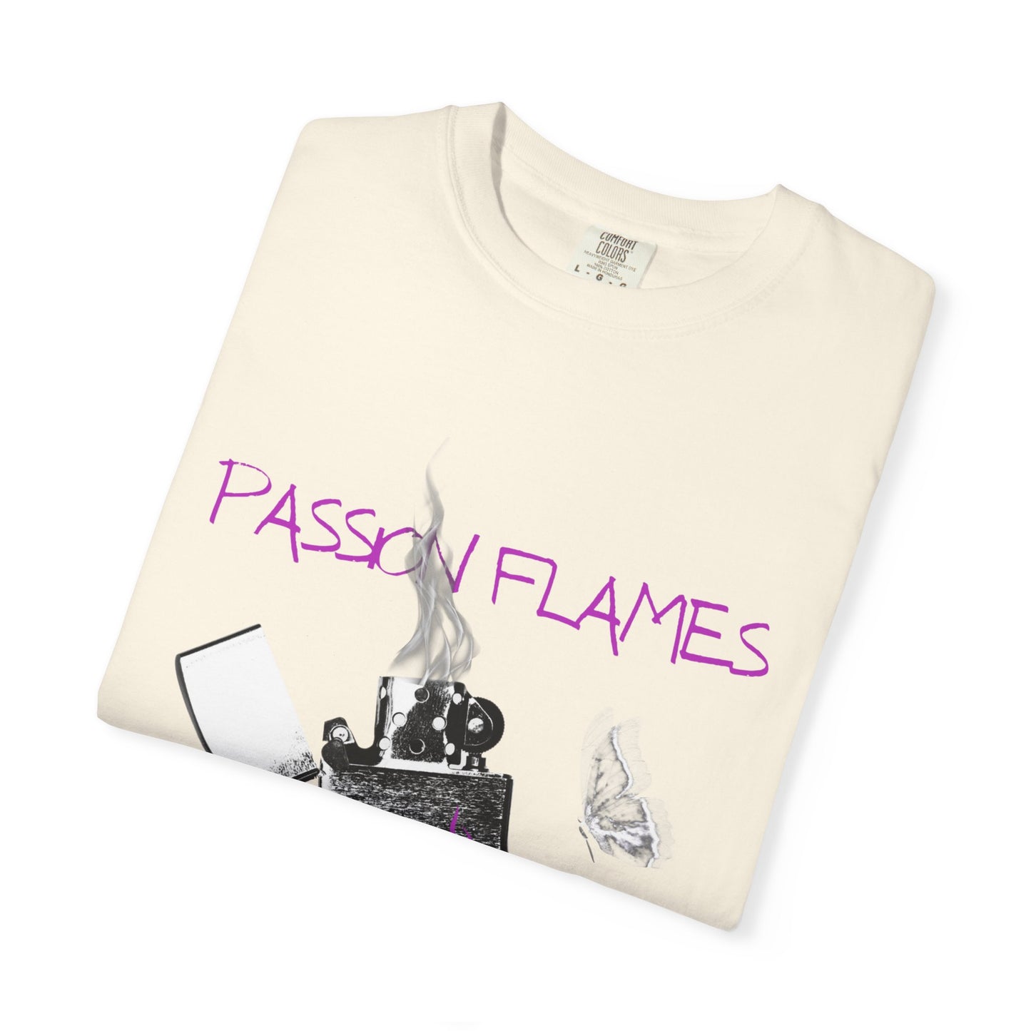 ✅ AU/NZ/Comfort Colours 1717, Passion Flames Unisex Garment-Dyed T-Shirt - Trendy Smoke Graphic Tee-PASSION FLAMES!