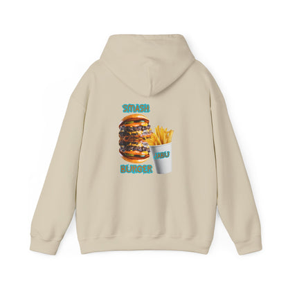 ✅ AU/NZ Smash Burger Unisex Hoodie with Fun Food Graphics