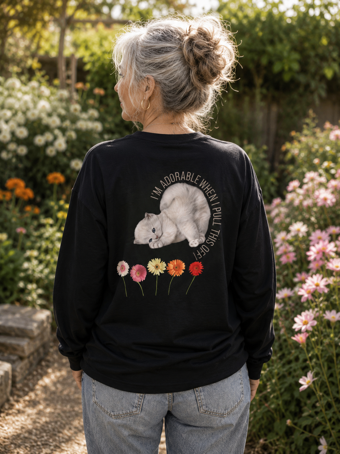 Sakura Cat Long Sleeve Tee