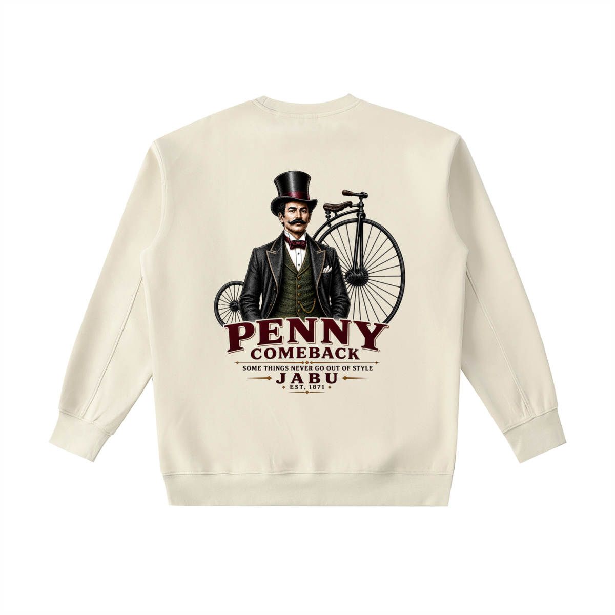 Penny Comeback Vintage Bicycle Graphic Heavyweight Crewneck Sweatshirt