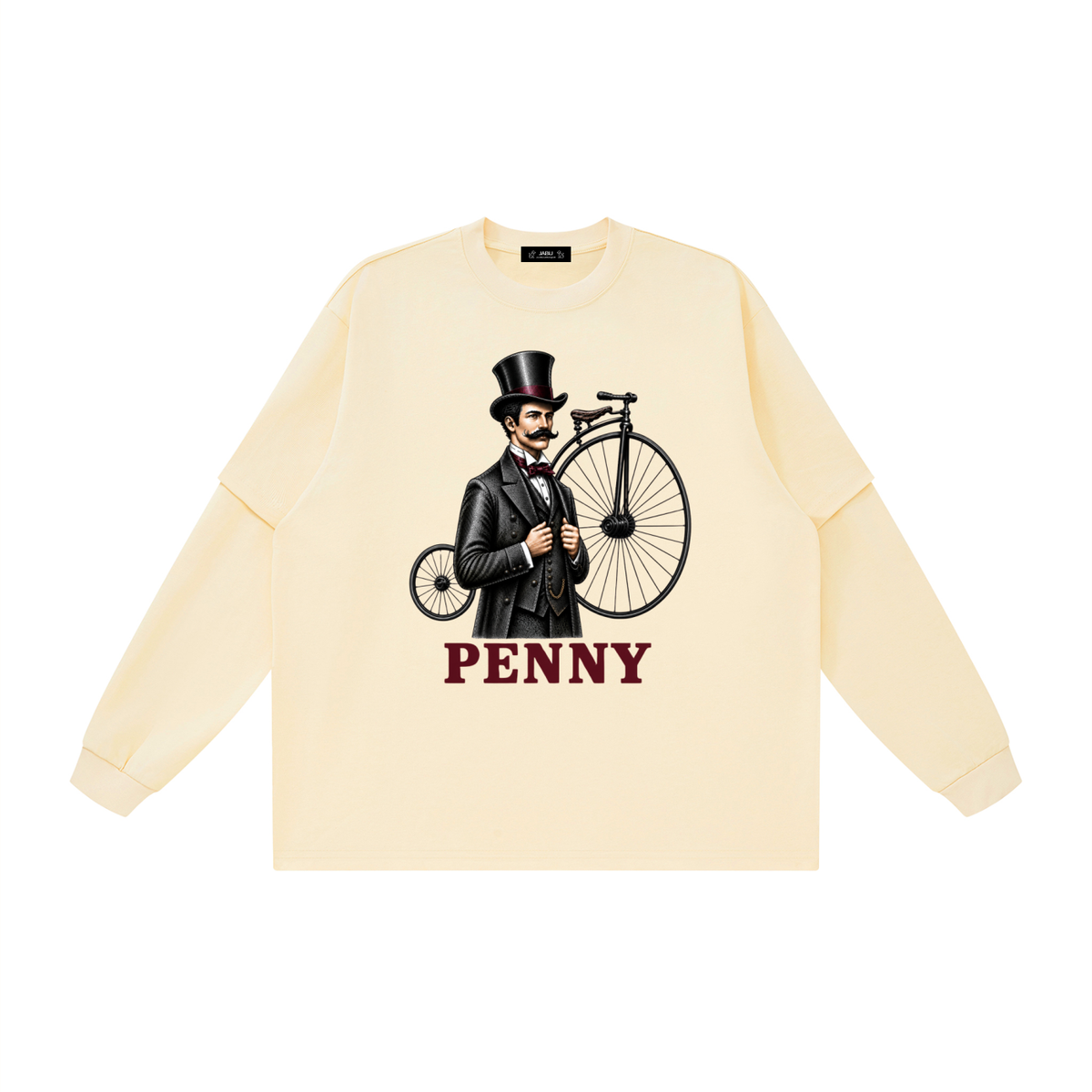 Penny Comeback Vintage Bicycle Graphic Layered Oversized T-Shirt