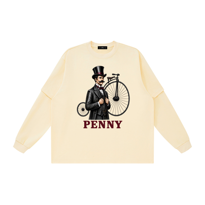 Penny Comeback Vintage Bicycle Graphic Layered Oversized T-Shirt