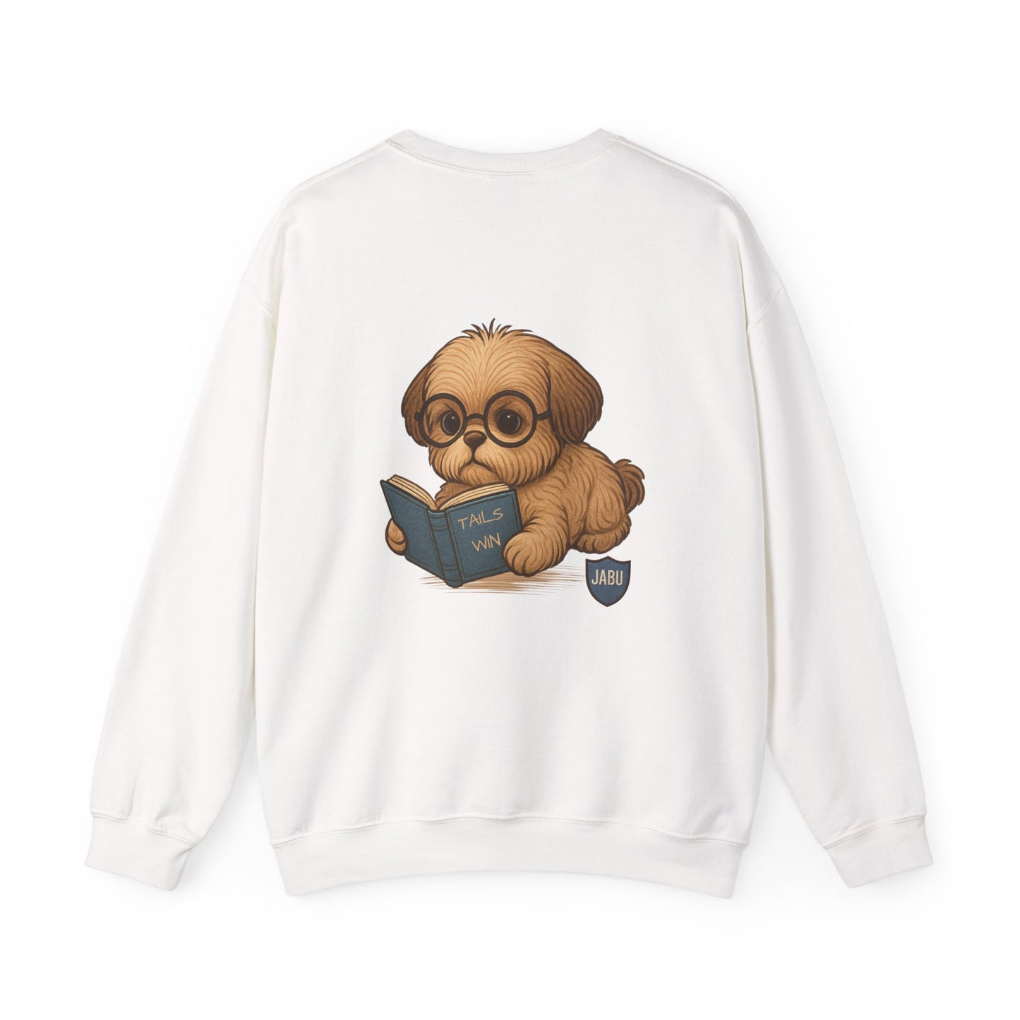 ✅ AU/NZ, Heads Or Tails, Cute Dog Reading Sweatshirt, Cozy Pup Crewneck, Animal Lover Gift, Dog Lover Apparel, Perfect for Book Lovers