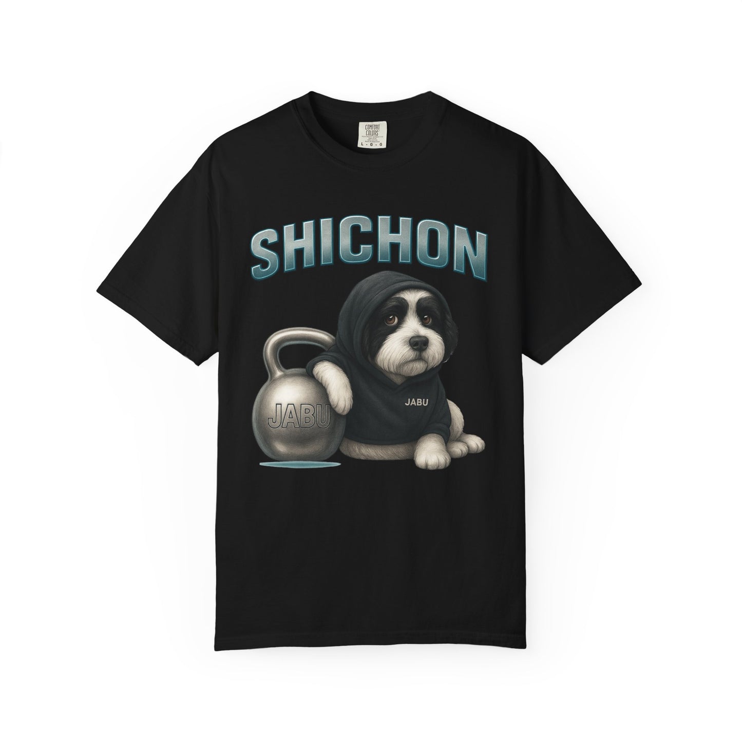 JABU GRIND - SHICHON: A Fun, Dog-Loving Gym Tee for NZ & AU Humans JABU© • JustAboutBeingU®