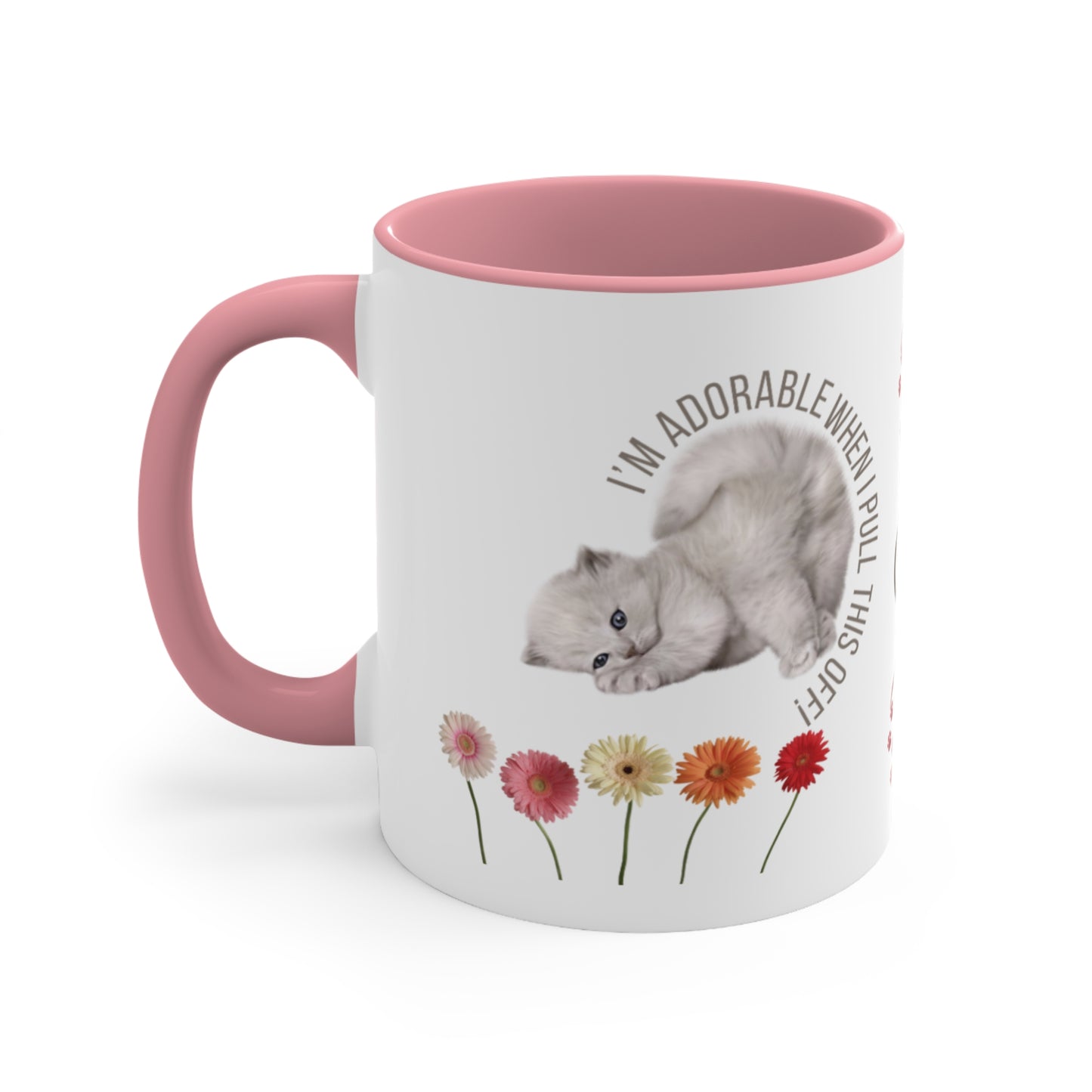 ✅ AU/NZ Cute Cat Mug, Adorable Floral Design, Coffee Mug for Cat Lovers, Gift for Birthdays or Special Occasions, Fun Mug, Pet Owner's Gift