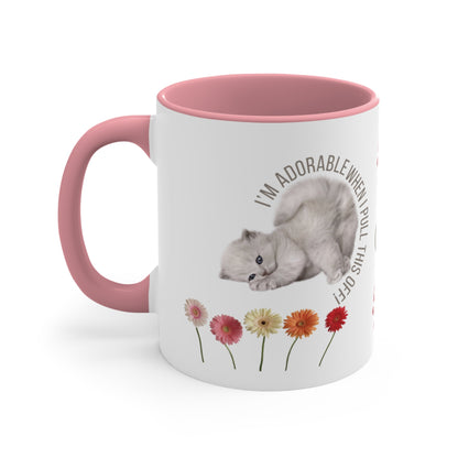 ✅ AU/NZ Cute Cat Mug, Adorable Floral Design, Coffee Mug for Cat Lovers, Gift for Birthdays or Special Occasions, Fun Mug, Pet Owner's Gift