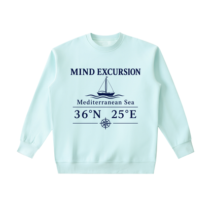 Mind Excursion Sailing Graphic Heavyweight Crewneck Sweatshirt
