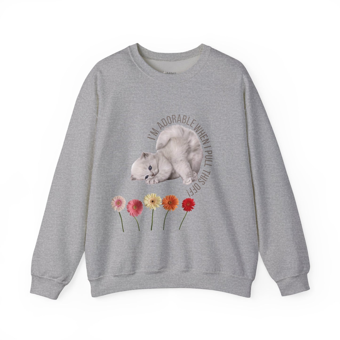 ✅ AU/NZ Adorable Cat & Flowers Crewneck Sweatshirt - Perfect Gift for Cat Lovers ADORABLE