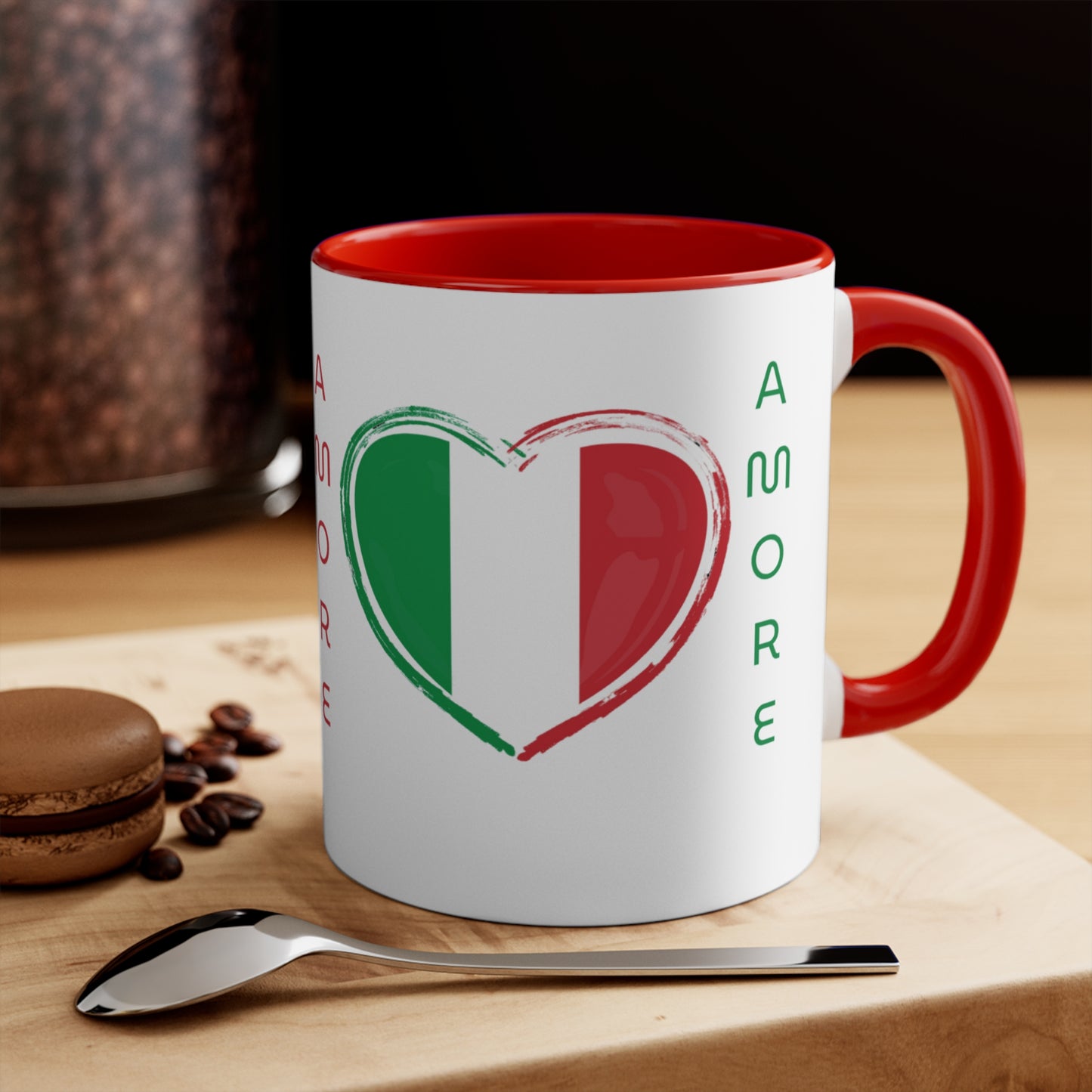 ✅ AU/NZ Italian Amore Accent Mug - Vibrant Coffee Cup for Lovers, Kitchen Decor, Gift for Italian Festival, Home & Office Use