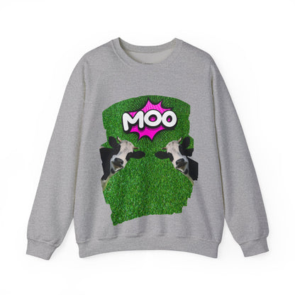 ✅ AU/NZ Funny Cow Moo Sweatshirt - Unisex Heavy Blend Crewneck MOO