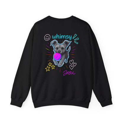 Neon Whimsy Doodle Pup Streetwear Sweatshirt