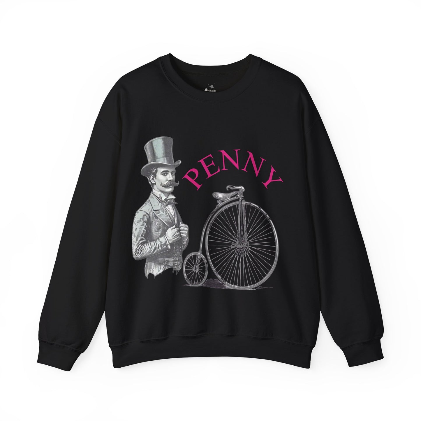 JABU Neon Penny-Farthing: Vintage Bicycle Glow Sweatshirt for Classic Style JABU© • JustAboutBeingU®