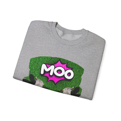 ✅ AU/NZ Funny Cow Moo Sweatshirt - Unisex Heavy Blend Crewneck MOO