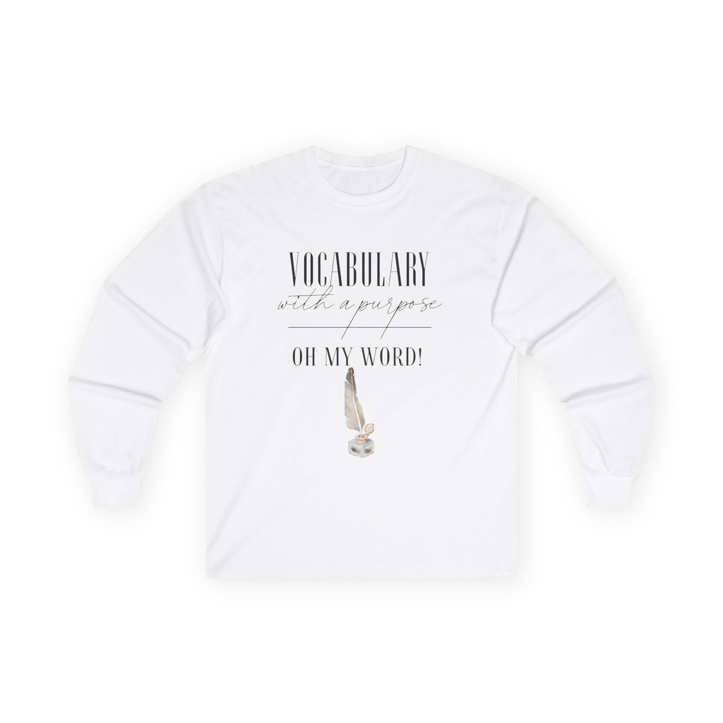 ✅ AU/NZ-Vocabulary Inspiration Long Sleeve Tee, Motivational Shirt, Educator Gift, Casual Wear, Literary Lover Apparel