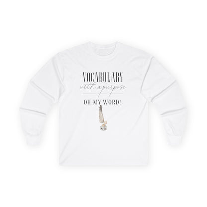 ✅ AU/NZ-Vocabulary Inspiration Long Sleeve Tee, Motivational Shirt, Educator Gift, Casual Wear, Literary Lover Apparel