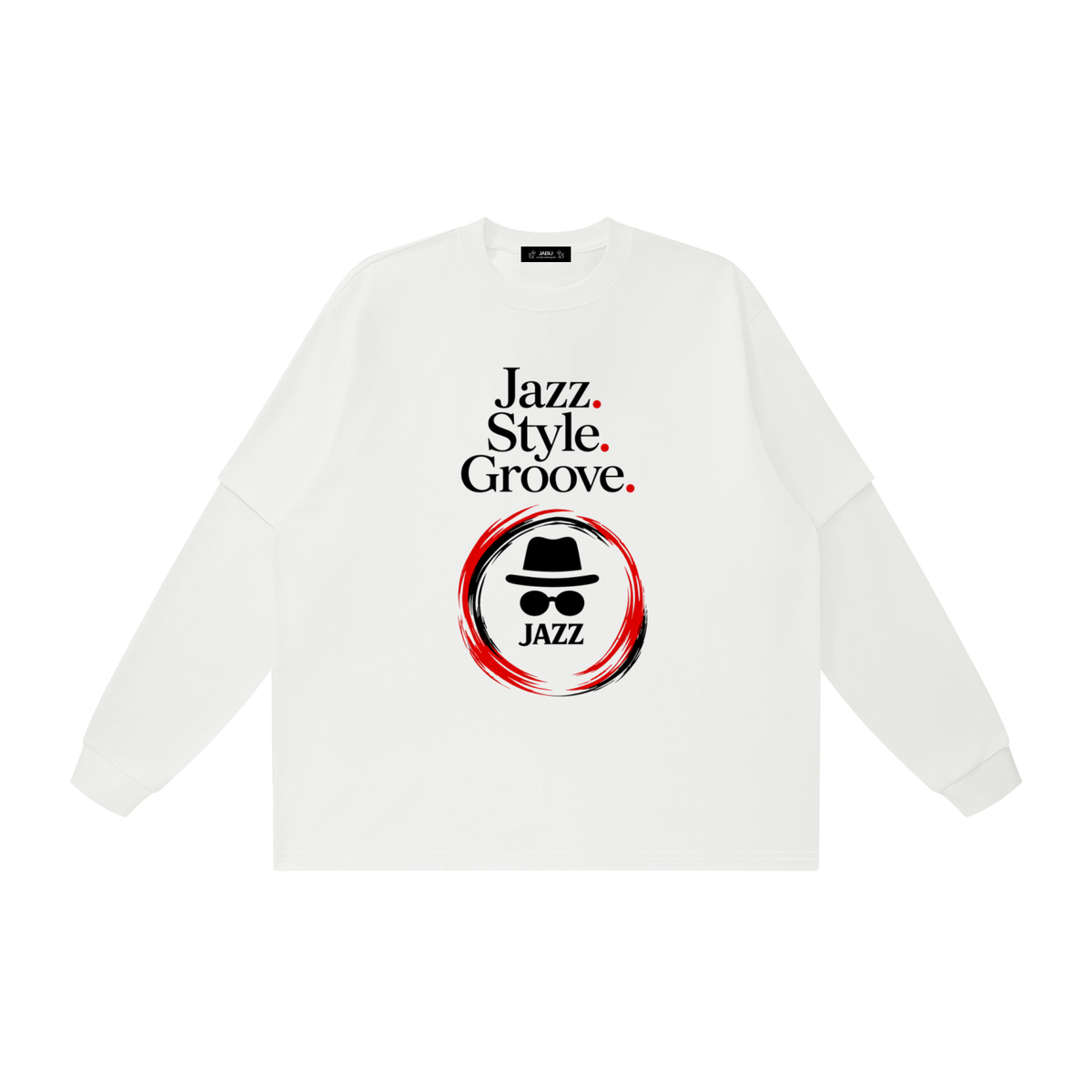 Jazz Style Groove Graphic Layered Oversized T Shirt