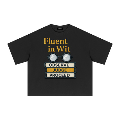 Fluent in Wit Graphic Oversized T Shirt