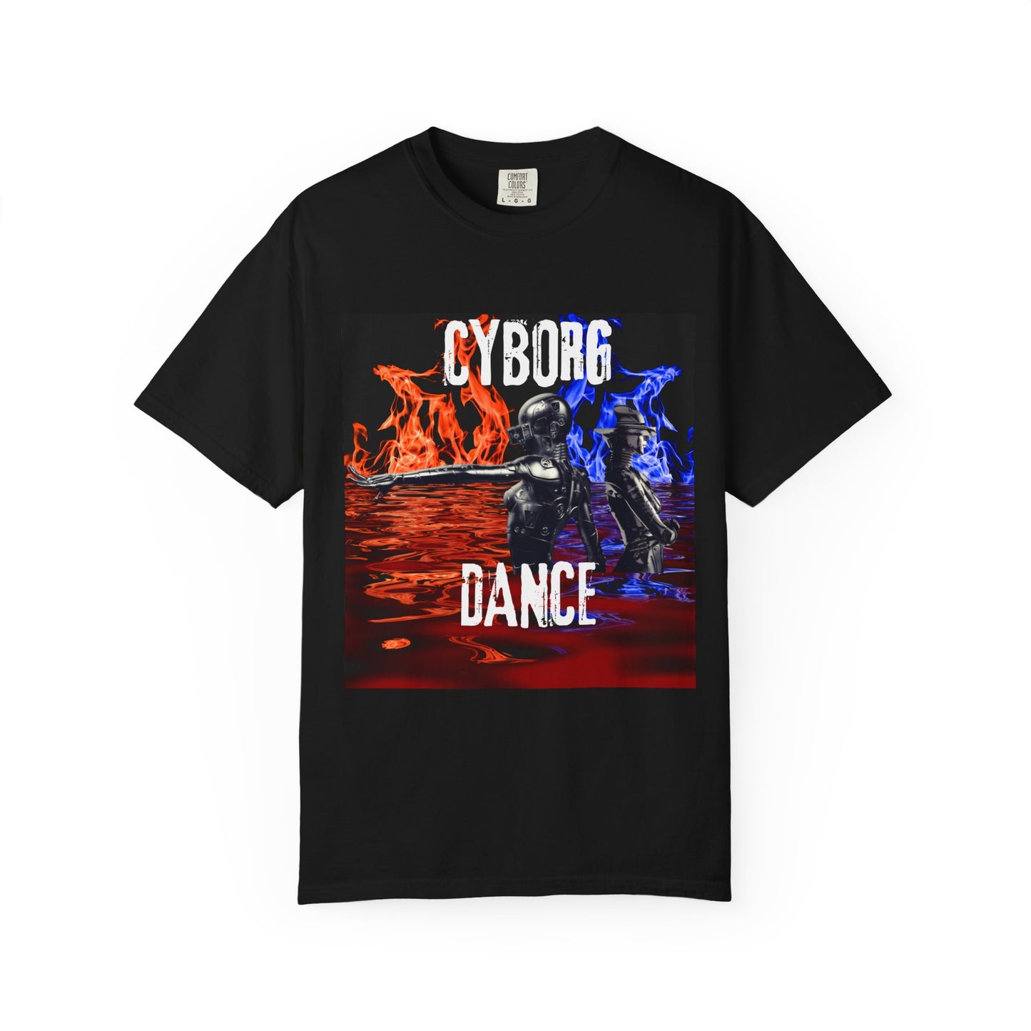 ✅AU/NZ, Comfort Colours 1717, Cyborg Dance Unisex T-Shirt - Trendy Gamer Apparel Orange/Blue