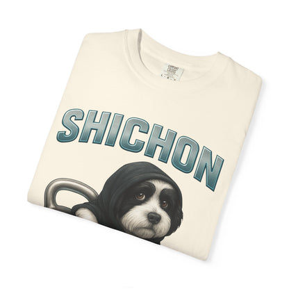 JABU GRIND - SHICHON: A Fun, Dog-Loving Gym Tee for NZ & AU Humans JABU© • JustAboutBeingU®