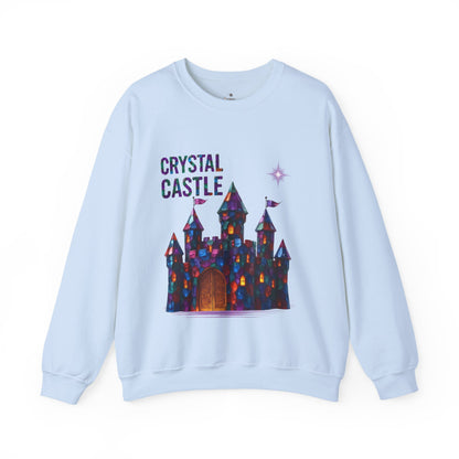 ✅ AU/NZ Magical Crystal Castle Crewneck Sweatshirt, Cozy Unisex Sweater, Crystal Themed Gift, Fun Layering Piece, Perfect for Fall & Winter