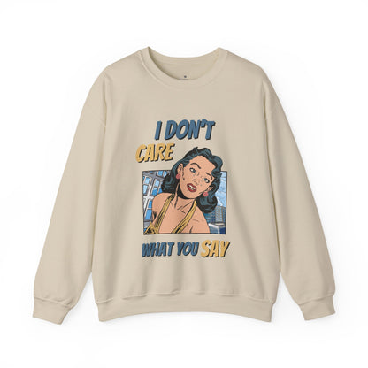 ✅ AU/NZ I DON’T CARE!!!! Crewneck Sweatshirt, Funny Graphic Sweater, Humour Gift, Unisex Casual Wear, Street Style Apparel, I DON’T CARE!