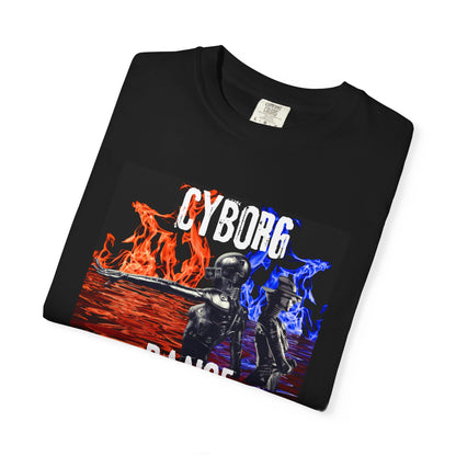 ✅AU/NZ - Comfort Colours 1717 Cyborg Dance Unisex T-Shirt - Trendy Gamer Apparel Orange/Blue/ CYBORG!
