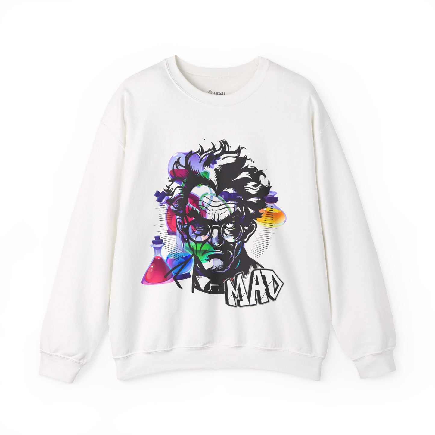 ✅ AU/NZ Mad Scientist Crewneck Sweatshirt – Unisex Heavy Blend™ with Colorful Lab Design MAD