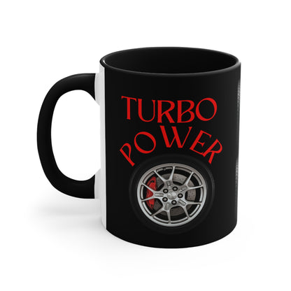 ✅ AU/NZ Turbo Power Mug, 11oz Colorful Accent Coffee Cup for Car Enthusiasts, Automotive Gift, Racer Drinkware, Unique Birthday Present