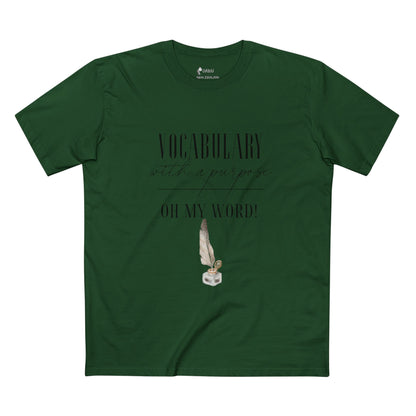 ✅ AU/NZInspirational Vocabulary Tee - 'Words with a Purpose' Graphic Shirt, Motivational Gift, Teacher's Appreciation, Casual Wear, Literary Lovers
