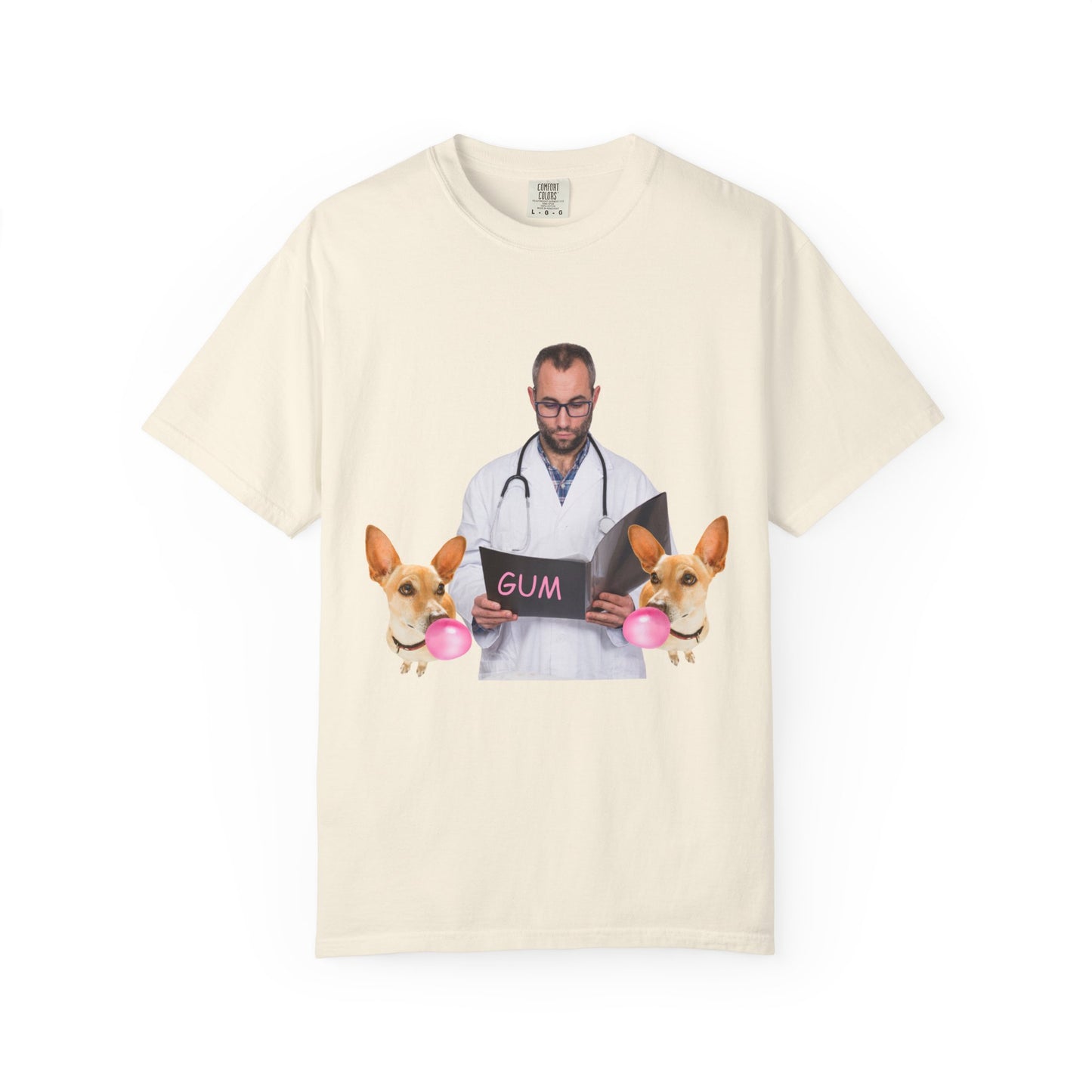 ✅ AU/NZ,Comfort Colours 1717-Funny Dog and Bubble Unisex T-Shirt - Perfect for Pet Lovers Bubbles!