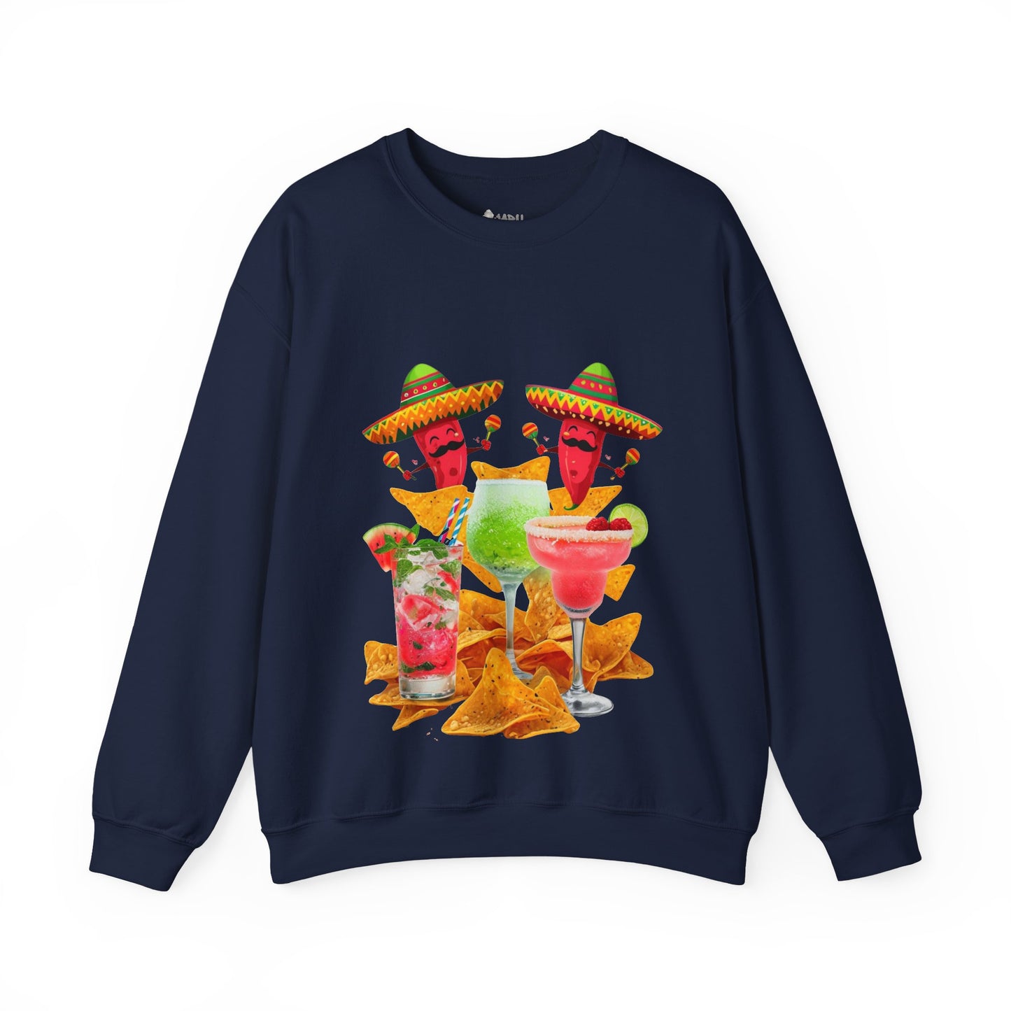 ✅  AU/NZ Fiesta Fun Crewneck Sweatshirt - Summery Vibes with Colorful Drinks and Nachos
