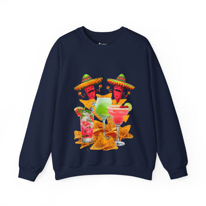 ✅  AU/NZ Fiesta Fun Crewneck Sweatshirt - Summery Vibes with Colorful Drinks and Nachos