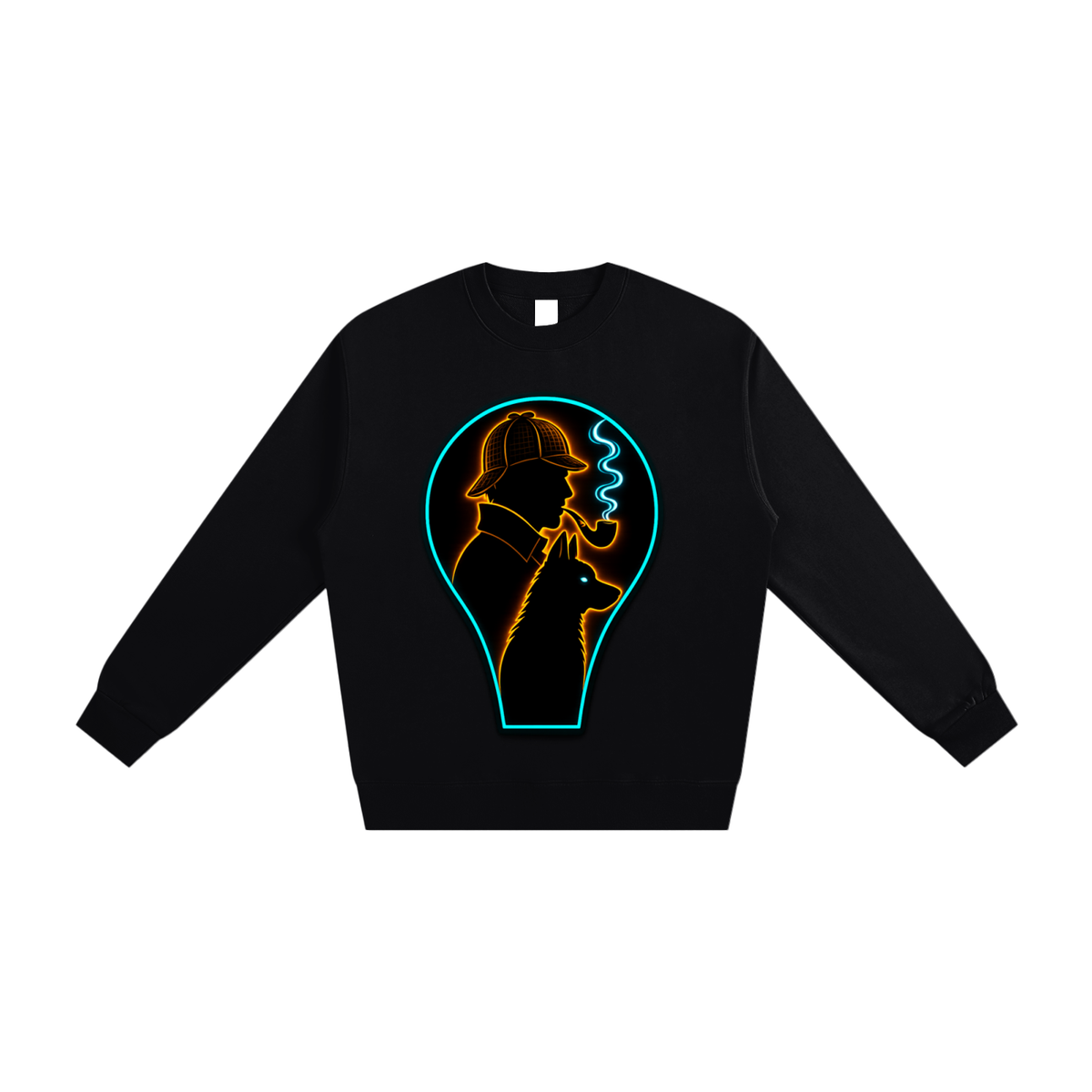 Mystery Detective Neon Graphic Crewneck Sweatshirt