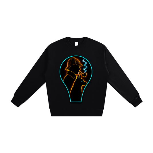 Mystery Detective Neon Graphic Crewneck Sweatshirt