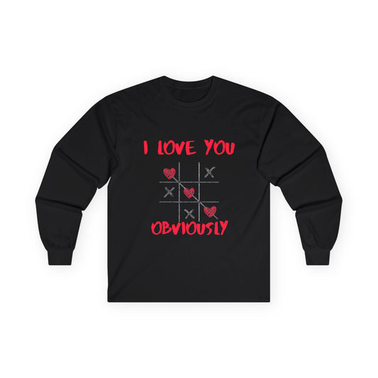 ✅ AU/NZ I LOVE YOU! Unisex Long Sleeve Tee, I Love You Obviously, Valentine's Day Gift, Cute Relationship Shirt, Everyday Wear, Romantic Apparel, Heart Theme