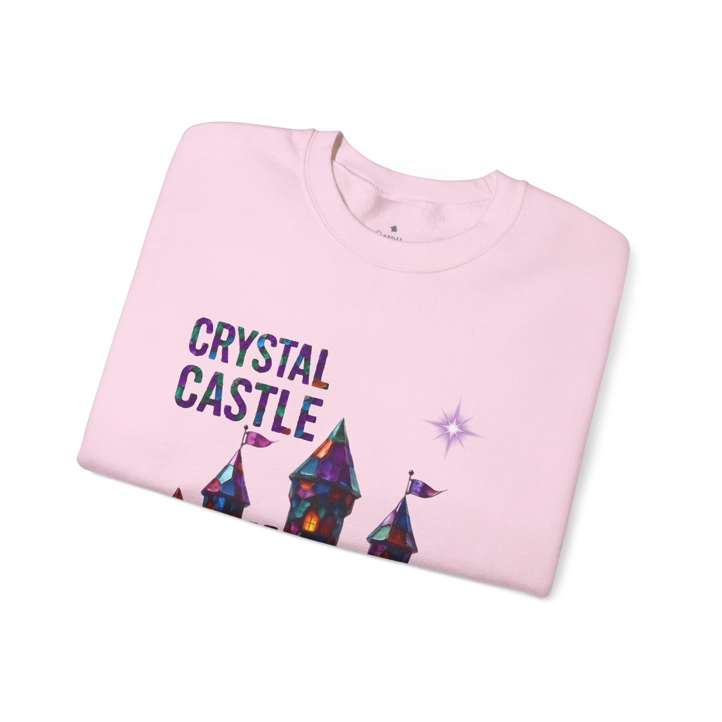 ✅ AU/NZ Magical Crystal Castle Crewneck Sweatshirt, Cozy Unisex Sweater, Crystal Themed Gift, Fun Layering Piece, Perfect for Fall & Winter