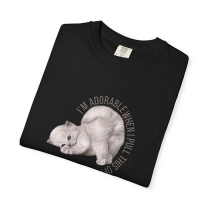 ✅ AU/NZ/Comfort Colours 1717,Cute Cat Floral Unisex T-Shirt - Adorable Gift for Cat Lovers, Summer Casual Tee, Pet Lover Gift, Birthday or Everyday Wear, Just Adorable!