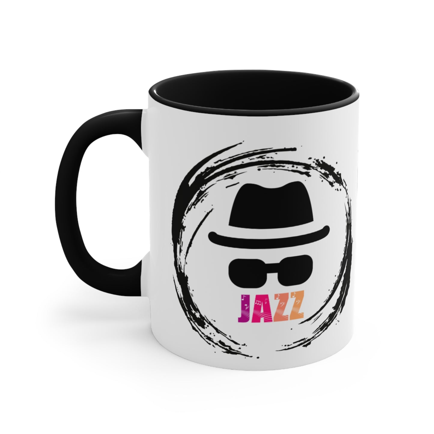 ✅ AU/NZ Jazz Themed Accent Mugs | Perfect for Music Lovers, Gift for Jazz Fans, Coffee Mug, Unique Drinkware, Black and White Design