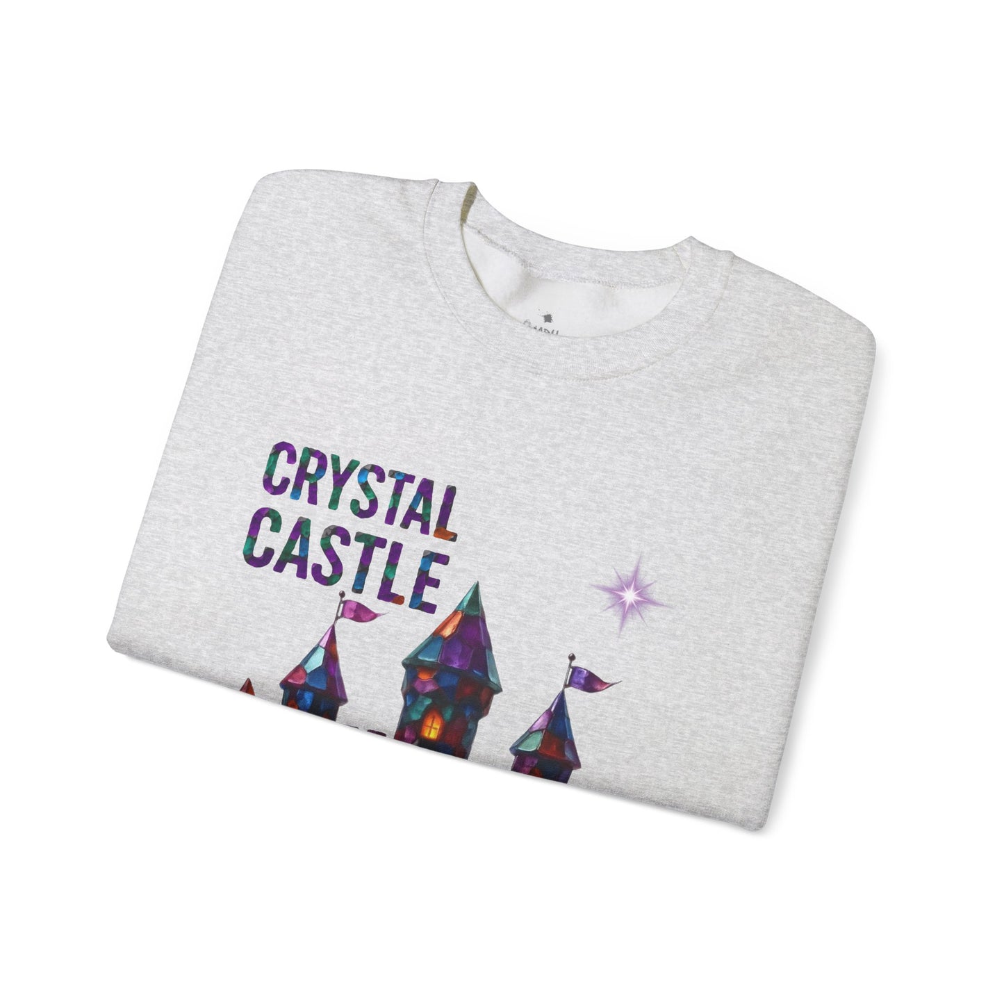 ✅ AU/NZ Magical Crystal Castle Crewneck Sweatshirt, Cozy Unisex Sweater, Crystal Themed Gift, Fun Layering Piece, Perfect for Fall & Winter