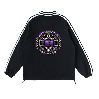 One Chain Graphic Striped V-Neck Athletic Pullover
