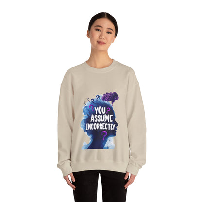 ✅ AU/NZ Unisex Heavy Blend Crewneck Sweatshirt - 'You Assume Incorrectly' Graphic