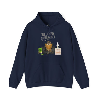 ✅ AU/NZ CATS RELAXED INTELLIGENCE ,Hoodie, Cozy Gift for Cat Lovers, Work from Home Apparel, Casual Wear, Relaxation, British Blue !!